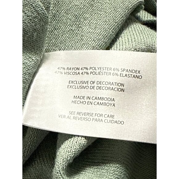Banana Republic Long Sleeve Light Sage Green V-Neck Top Women’s XXL Rayon Blend - Picture 4 of 6